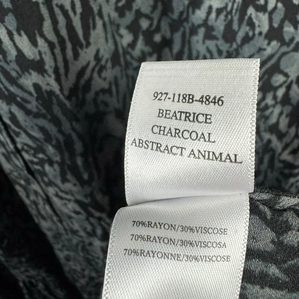 Rails Beatrice Charcoal Abstract Animal Button Front Long Sleeve Shirt Dress S - Picture 4 of 6